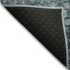 Dark Green Aqua And Charcoal Oriental Washable Indoor Outdoor Area Rug - 4 of 4