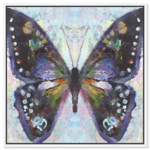 Art Remedy On Her Way Colorful buterfly and flowers wall art Framed - 1 of 4