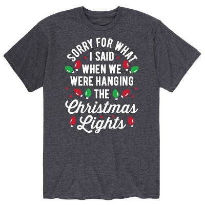 Men's - Instant Message - Sorry For What I Said Christmas Lights Short Sleeve Graphic T-Shirt