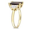 EVERLY JEWELRY | Yellow Plated Sterling Silver 4 1/2ct TGW Garnet and White Topaz 3-Stone Ring - 2 of 4