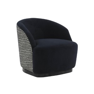 Reese Black Velvet Swivel Chair - 1 of 4