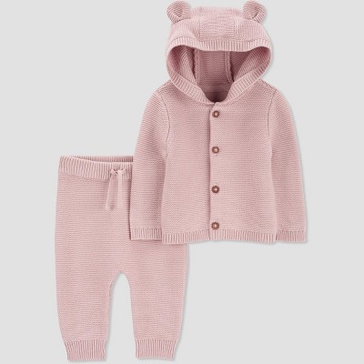 Carter's Just One You®️ Baby Girls' Solid Sweater Top & Bottom Set - Pink