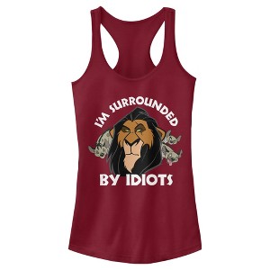 Juniors Womens Lion King Scar Surrounded by Idiots Racerback Tank Top - 1 of 3