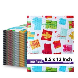 Fosmon 8.5 x 12 - #2 Gift Wrap Birthday Holiday Poly Bubble Mailer, Lightweight Water/Dust/Shock/Tear Resistant Padded Shipping Envelopes - 1 of 4