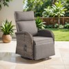 Belord Outdoor Swivel Recliner Chair, Recliner Patio Swivel Chair with Adjustable Reclining Back and Lifting Footrest, Wicker Outdoor Lounge Chair - 2 of 4