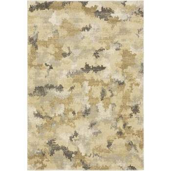 Oriental Weavers Pasargad Home Astor Collection Fabric Beige/Gold Abstract Pattern- Living Room, Bedroom, Home Office Area Rug, 7'10" X 10'10"