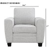Sapphtopaz Modern Accent Chair with Track Armrest Upholstered Bedroom Chair with Slightly Tapered Leg Soft Single Chair for Living Room, Bedroom - 4 of 4