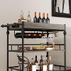 3-Tier Rolling Bar Carts with Wine Rack and Glass Holder, Mobile Serving Cart for Kitchen - 2 of 4