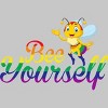 Adult Design By Humans Bee Yourself Rainbow Pride By AmusingDesignCo T-Shirt - 2 of 2