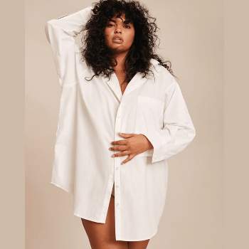 11 Honoré Collection Women's Oversized Button-Up Poplin Shirt