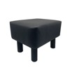 Contemporary Footstool Set Of 2pc, Black Upholstery And Wooden Legs - 2 of 4