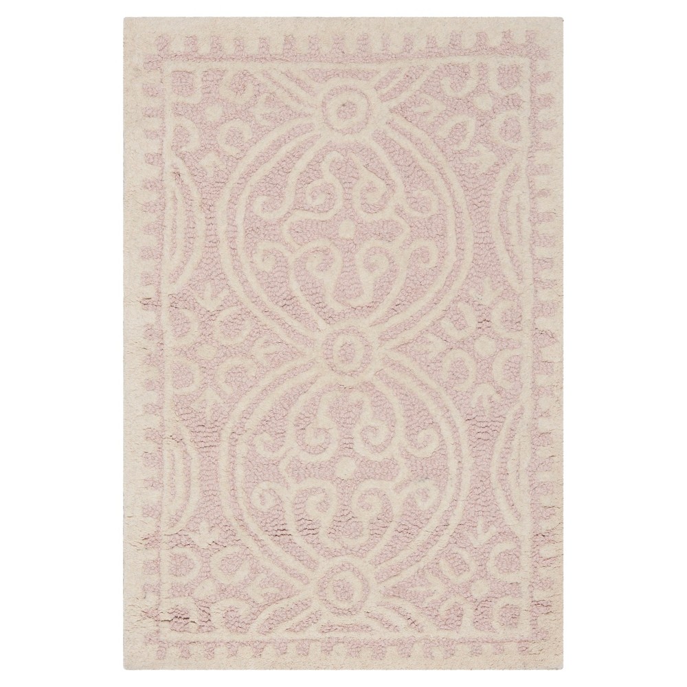 Pink/Ivory Geometric Tufted Accent Rug 2'x3' - Safavieh