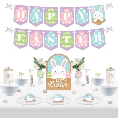 Big Dot of Happiness Spring Easter Bunny - DIY Happy Easter Party Signs - Snack Bar Decorations Kit - 50 Pieces