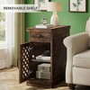 ORRD End Side Table, Brown Accent Table with Storage, Modern Nightstand or Living Room End Table - 4 of 4