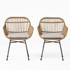 2pc Modern Outdoor Orlando Chairs with Water Resistant Cushions,beige-Christopher Knight Home - 2 of 4