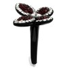 Slickblue Women's Black Butterfly Ring, Stainless Steel, Siam & Clear Synthetic Crystals, Marquise Center, Sizes 5–10 - 4 of 4