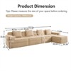 RISOKEYS Modular 4 Seat L Shape Sectional Boneless Sofa - Corduroy Cloud Sectional Couch with Deep Seat, Throw Pillows and 1 Movable Ottoman - 3 of 4