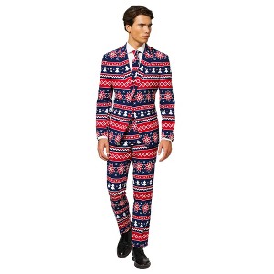 OppoSuits Men's Christmas Suit - Nordic Noel - Blue - 1 of 4