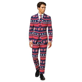 OppoSuits Men's Christmas Suit - Nordic Noel - Blue