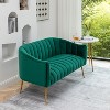 SEYNAR Modern Glam Comfy 50" Metal Legs Curved Sofa 2 Seaters Loveseat with Tufted Back - 4 of 4