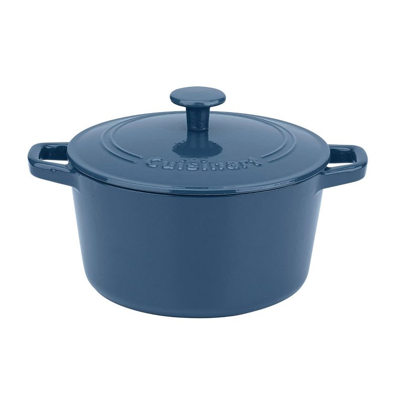 Cuisinart Chef&#39;s Classic 3qt Blue Enameled Cast Iron Round Casserole with Cover - CI630-20BG, 1 of 6