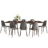 9-Piece Dining Set for 8,Walnut Rectangular Extendable Dining Table 95" L with Beige Armless Kitchen Chairs for Dining Room,Farmhouse-Tanpinhause - 2 of 4
