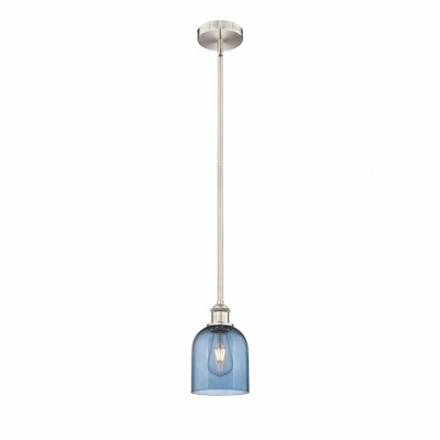 Bella - 1 Light Stem Hung Mini Pendant In Industrial Style-9 Inches Tall and 5.5 Inches Wide