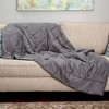 Sealy 48" x 72" Microplush 12lb Weighted Blanket Gray - image 2 of 4