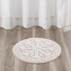 Vynxaria Bath Rugs and Mats 25" Round Medallion Tufted Bath Rug - Bohemian Textured Design - 2 of 4