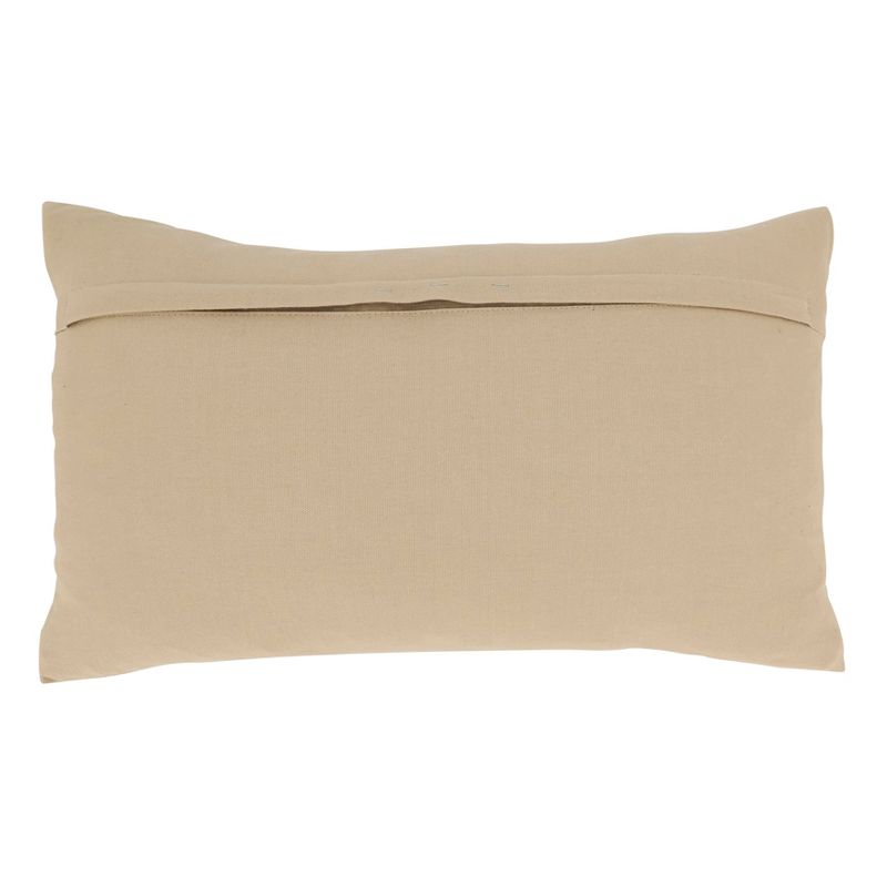 Saro Lifestyle Chic Poly Filled Pillow with Bohemian Flair, Beige, 16"x24", 2 of 4