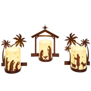 The Lakeside Collection Set of 3 Nativity LED Candle Scene - 1 of 2