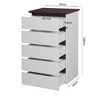 Kumasinova 5-Drawer Vertical Dresser for Bedroom, Modern White with Natural Top, Storage Cabinet for Closet, Closet Dressers Chest of Drawers - 4 of 4