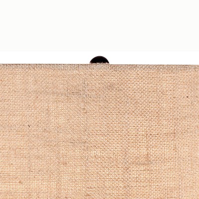 Bronze Coastal Table Lamp with Woven Seagrass Base and Burlap Shade