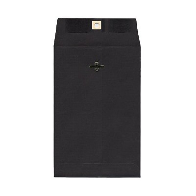 JAM Paper 6 x 9 Open End Catalog Envelopes with Clasp Closure Black 87915