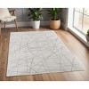 Gray and Ivory Abstract Hand Woven Area Rug - 2 of 4