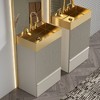 Kumasinova 20" Striped Bathroom Vanity,Freestanding Cabinet with Integrated Gold Sink,Soft-Close Door & Drawer,Grille Pattern Bathroom Storage - 4 of 4