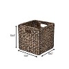 happimess Bryce Classic Farmhouse Handwoven Hyacinth Collapsible Storage Cube Baskets with Handles - 4 of 4