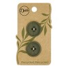 Dritz 23mm Recycled Paper Round Buttons Dark Olive: Sewing Fasteners, Plastic, 6 Pieces, Green - 2 of 4