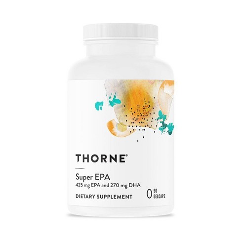 Thorne Super EPA - Omega-3 Fatty Acids EPA 425mg and DHA 270mg Supplement - Gluten-Free, Dairy-Free, Soy-Free - 90 Gelcaps - image 1 of 4