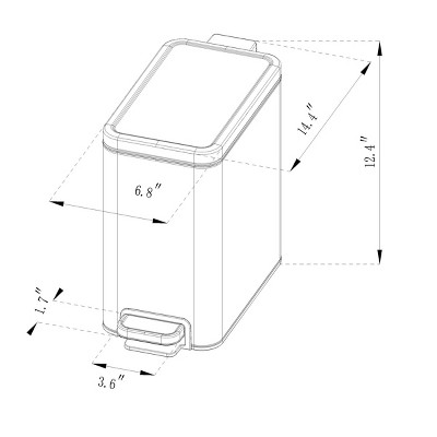 10L Stainless Slim Step Trash Can - Brightroom&#8482;_3