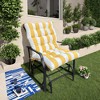 FURNIinspire Outdoor Seat Cushions 2 Pcs Set High Back Patio Chair Cushions, Yellow And White Stripes Seat Cushion, Multicolored, 44"*22"*4" - 2 of 4