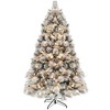 HOMCOM Prelit Artificial Christmas Tree with Clear Lights and Tips, Flocked Xmas Tree with Metal Stand for Home Office Holiday - 4 of 4