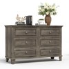 Farmhouse Brown Dresser for Bedroom with 6 Drawer, Double Dresser TV Stand with Vintage Handle, Wide Wood Dressers & Chests of Drawers - 3 of 4