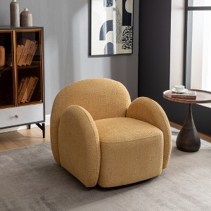 SEYNAR Modern Glam Boucle Upholstered Swivel Accent Armchair - 1 of 4