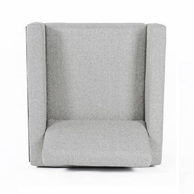 Gray Faux Leather and Metal Modern Accent Chair