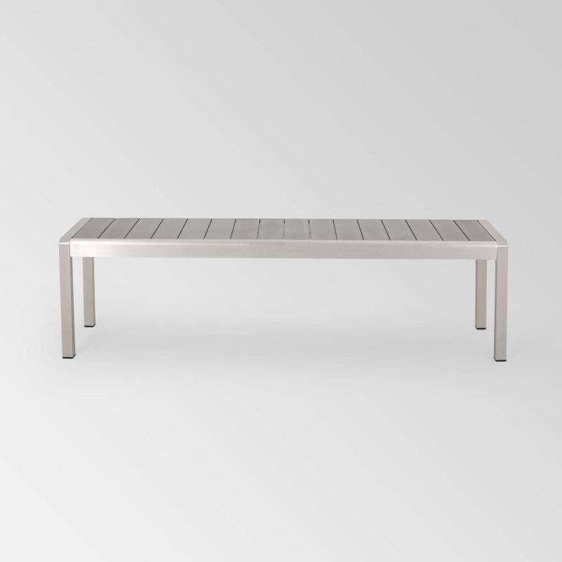 Cape Coral Aluminum Modern Dining Bench - Christopher Knight Home, 1 of 7