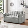 NicBex Velvet Loveseat Sofa Modern Upholstered Pull-Out Sofa Bed 3 in 1 Convertible Sleeper Sofa Bed with Adjustable Backrest and Pillows,Gray - 2 of 4
