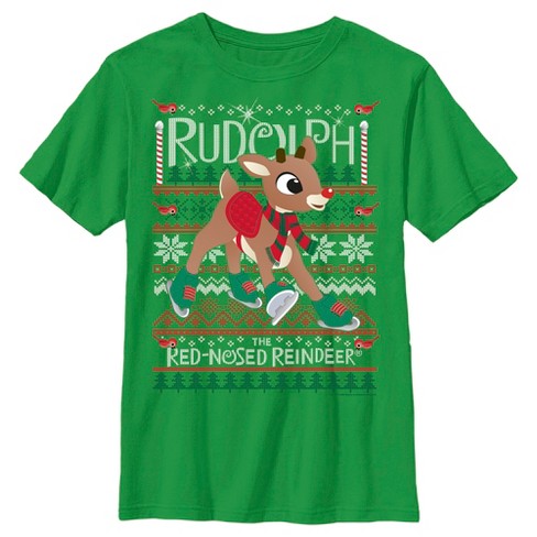 wetenschappelijk bellen Worden Boy's Rudolph The Red-nosed Reindeer Ugly Sweater T-shirt : Target