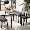 Coolmee Dining Table Set for 4, Kitchen Table with Upholstered Bench and 2 Chairs, 4 Piece Dining Furniture Set for Small Space, Apartment - 3 of 4