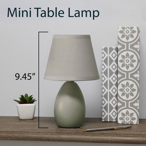 Simple Designs 9.45" Mini Egg Oval Ceramic Table Lamp with Matching Shade (Includes LED Light Bulb) - 1 of 4